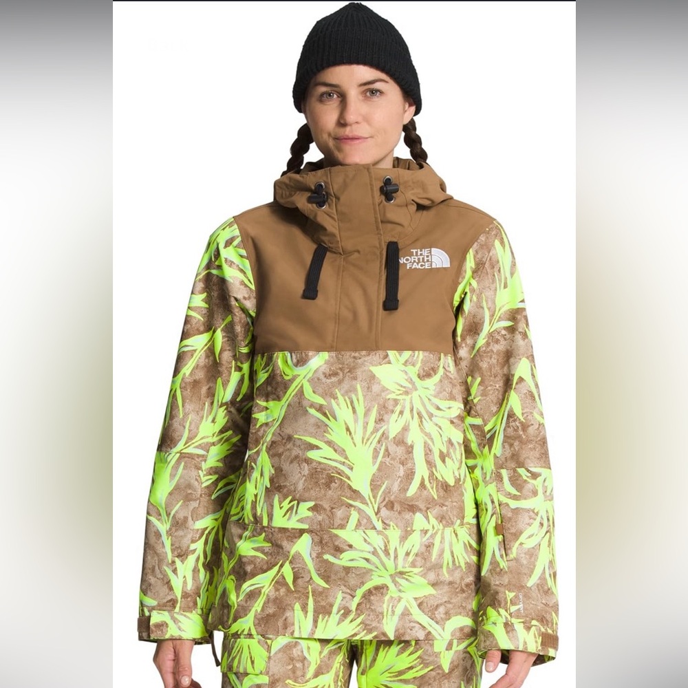 The North Face Women's Brown & Neon Green Ski Snow Jacket